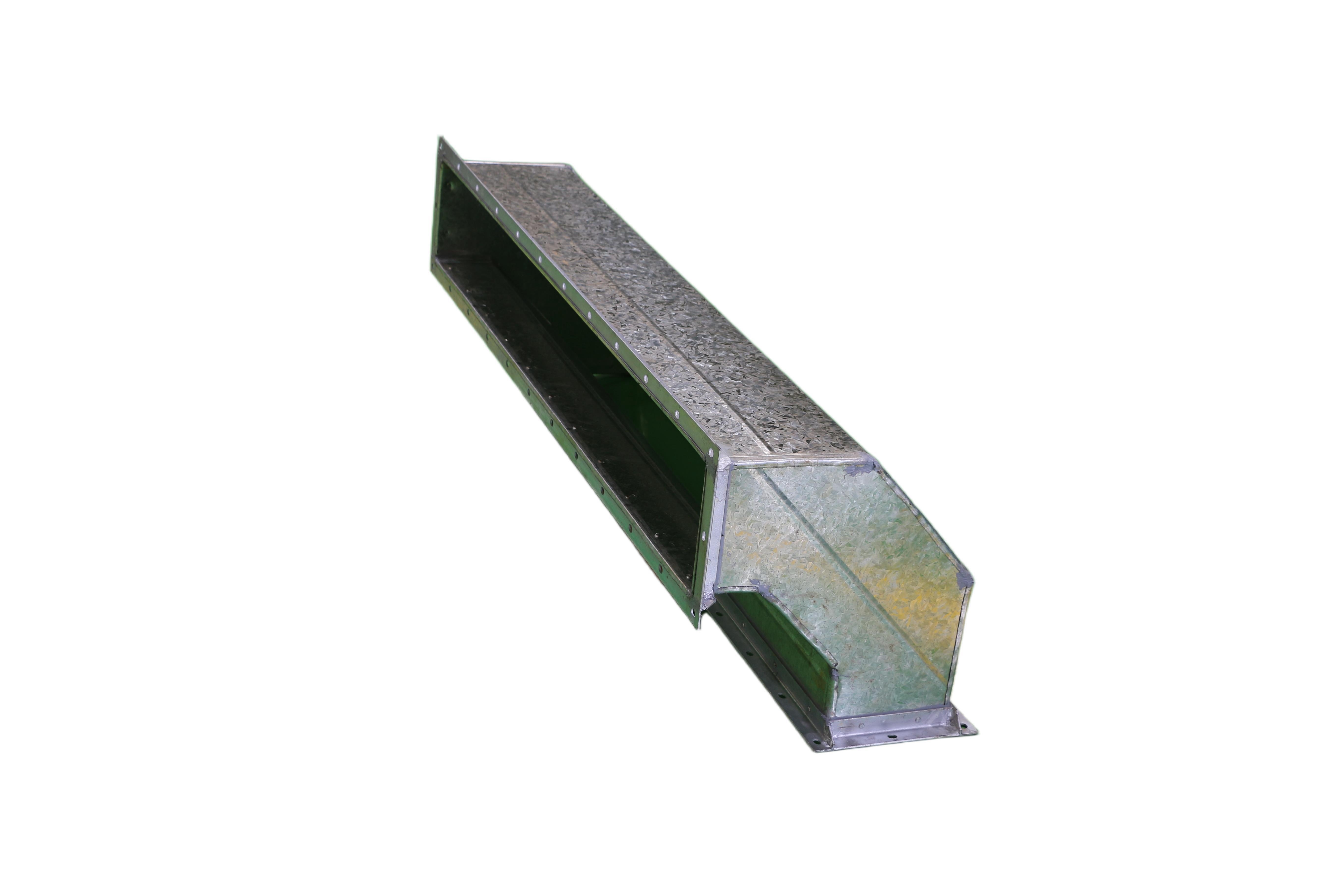 Cotovelo retangular de cantoneira galvanizada com flange